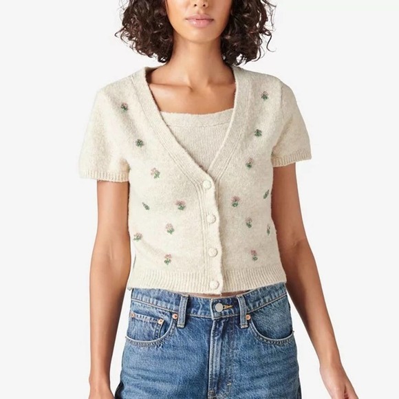 Lucky Brand Sweaters - LUCKY Brand
Embellished Button-Front Cardigan